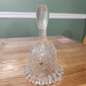 Vintage Fenton Clear Glass Bell Daisy & Button Pattern